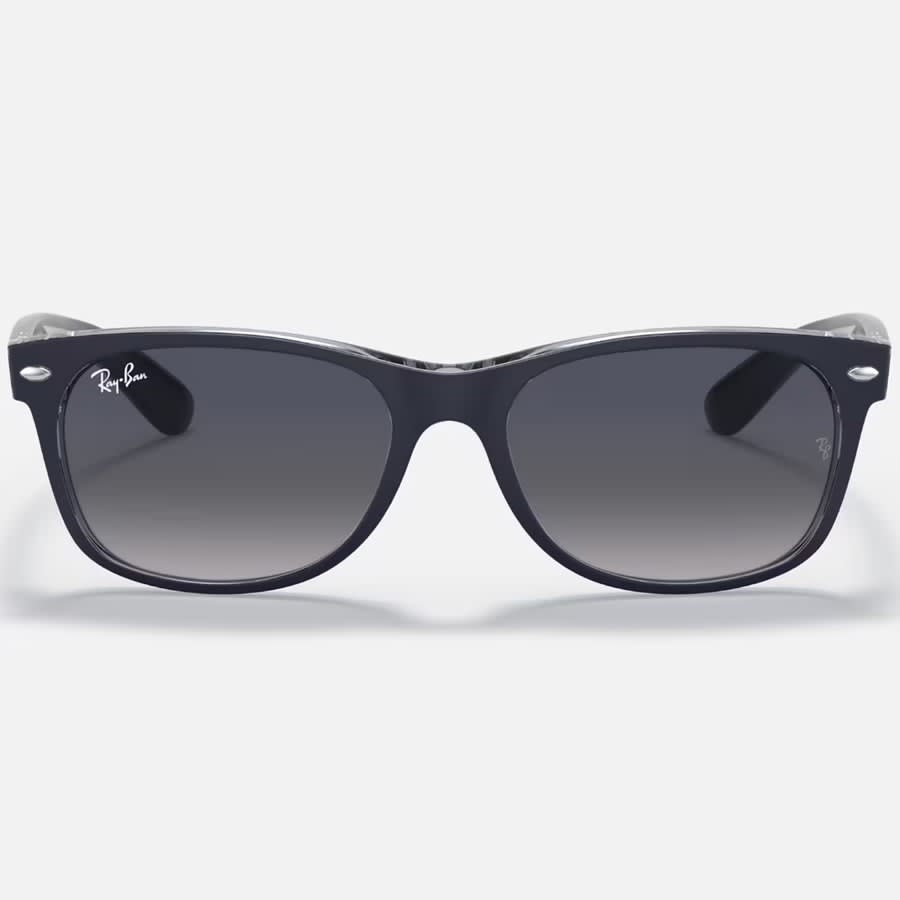 Ray Ban RB2132 Sunglasses Top Matte Blue On Transparent 605371 Size 55